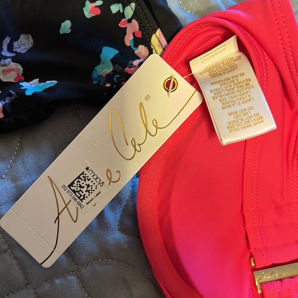 Bundle Anne Cole pink bikini &  Top Skirts Sports  floral bottom NEW wit… - Picture 3 of 7